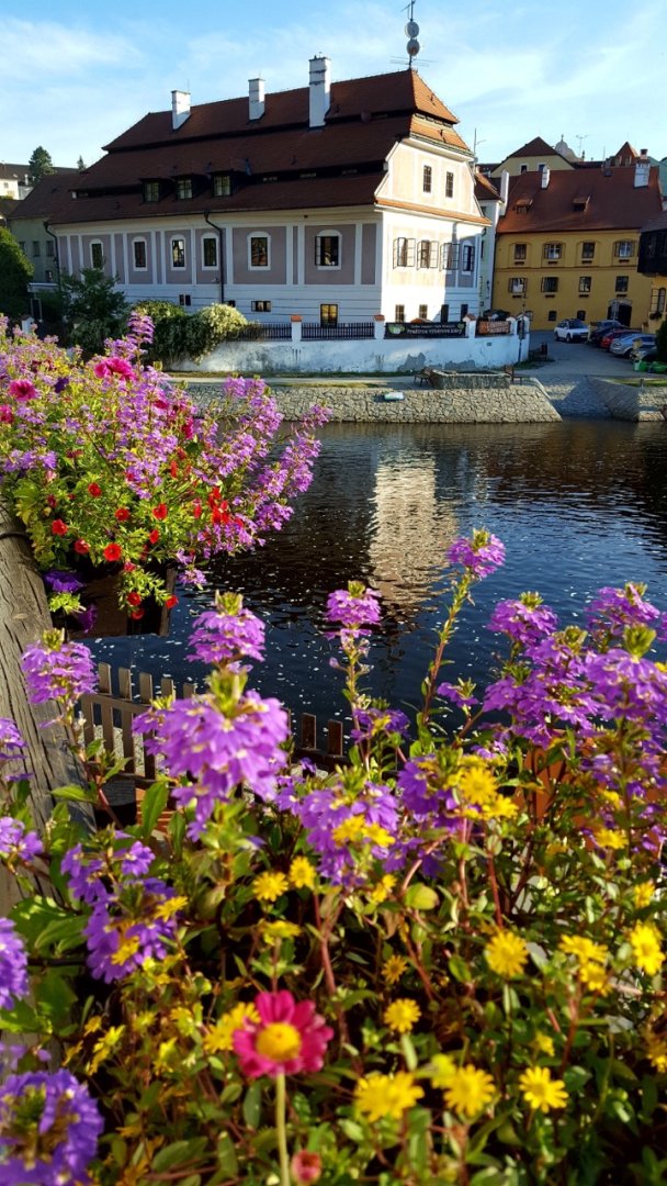 Český Krumlov Pension WOK výhled z terasy na Vltavu